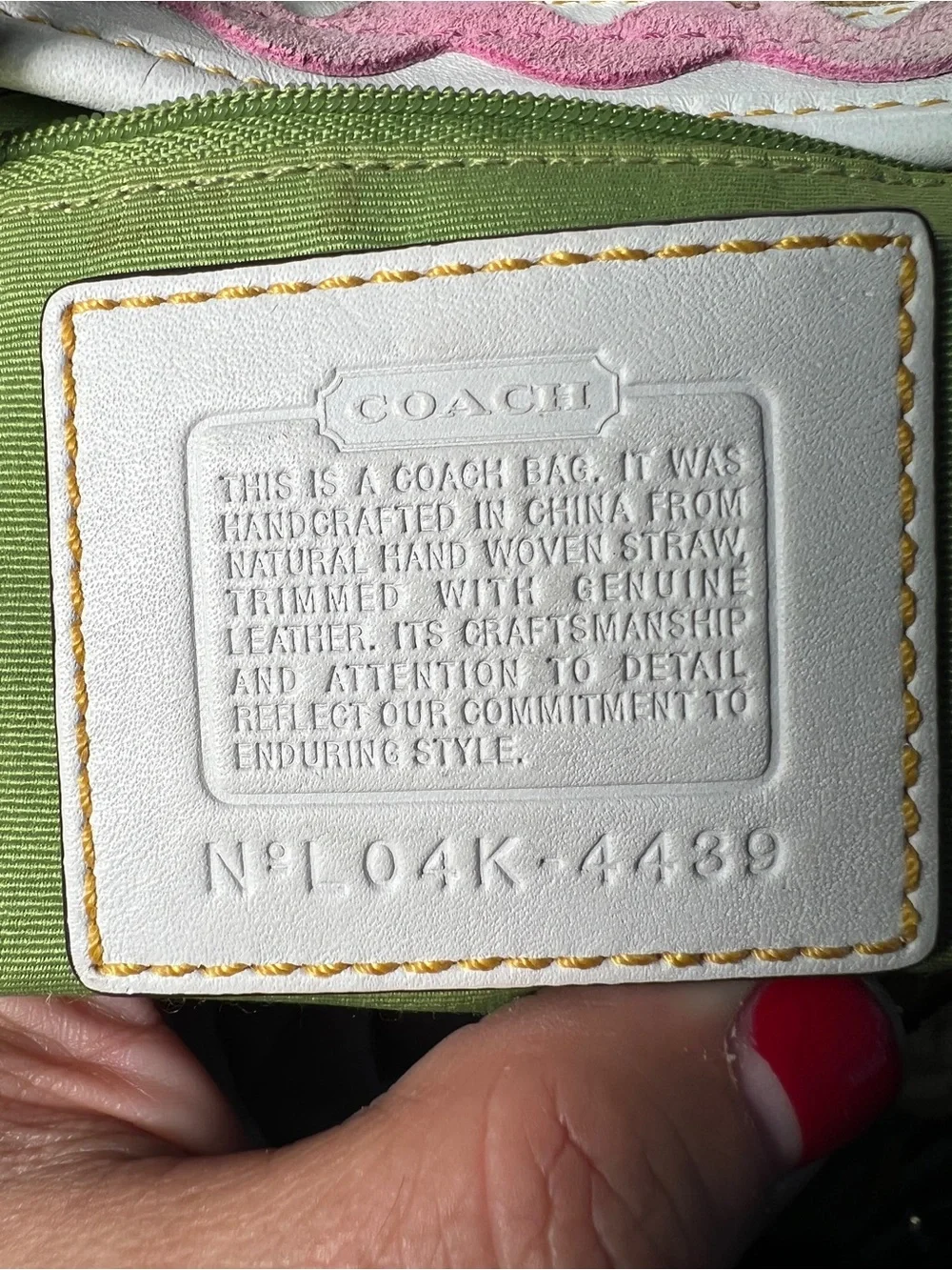 VINTAGE Coach RARE Y2K Leafy Ladybug Boxy Straw Tote Bag Limited Edition 4439 - Picture 13 of 17